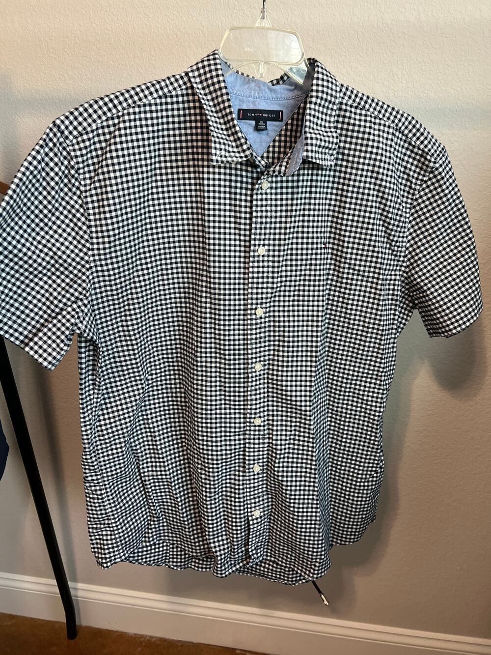 Tommy Hilfiger Men's Short Sleeve Gingham Button Down XXL